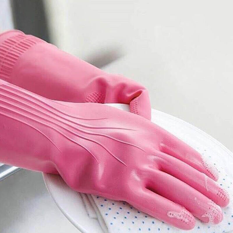 Găng Tay Cao Su Tự Nhiên (Xếp Ly) - 39cm - Màu Hồng - ETM801P, , large image number null